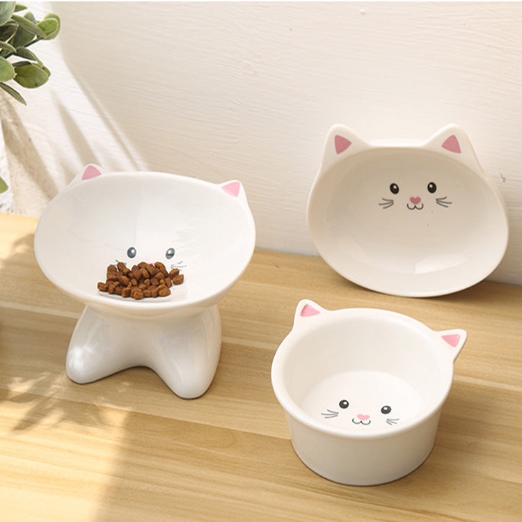 Ceramic Cat Face Bowl – Non-Toxic, Dishwasher Safe Pet Dish with Non-Slip Base | Cute Food & Water Bowl for Cats & Small Dogs