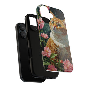 Floral Cat Phone Case - Tough Protection with a Cute Design
