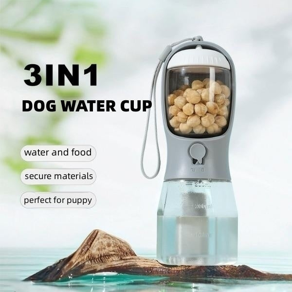 Deluxe 3-in-1 Dog Water Bottle – Lifetime Warranty + 100 Waste Bags Included