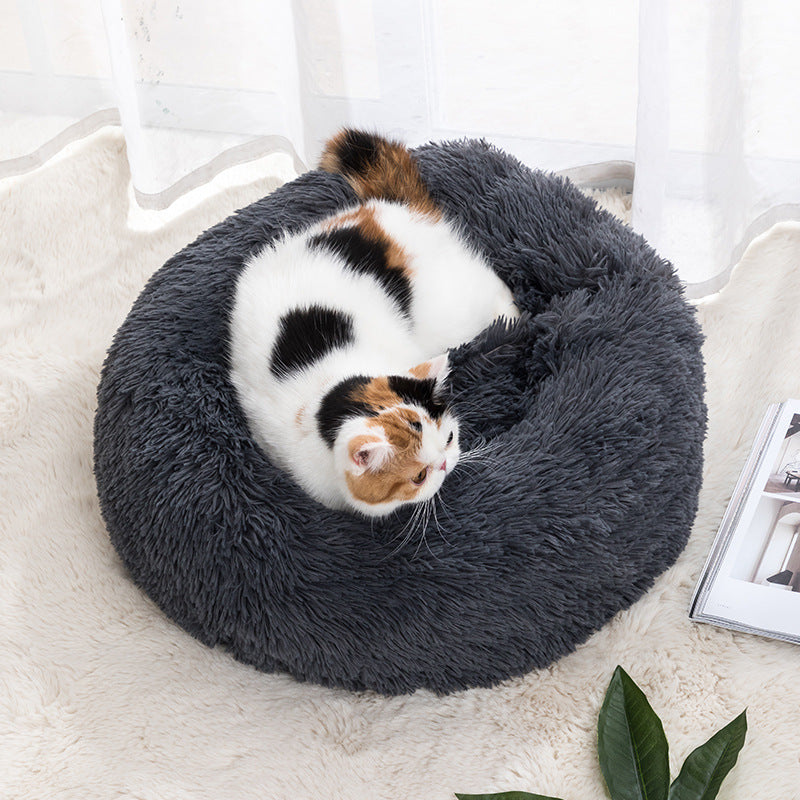 Self-Warming Cat Bed - Ultra-Soft Winter Pet Nest with Waterproof Bottom | Cozy for Cats & Small Dogs