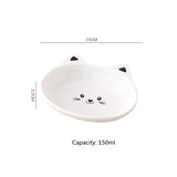 Ceramic Cat Face Bowl – Non-Toxic, Dishwasher Safe Pet Dish with Non-Slip Base | Cute Food & Water Bowl for Cats & Small Dogs